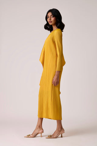 Serena Ruffle Dress - Dark Yellow