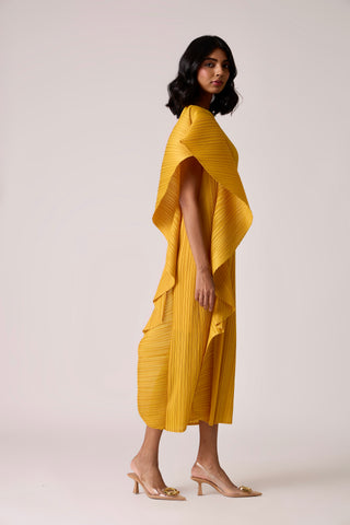 Serena Ruffle Dress - Dark Yellow