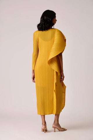 Serena Ruffle Dress - Dark Yellow