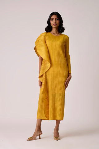 Serena Ruffle Dress - Dark Yellow