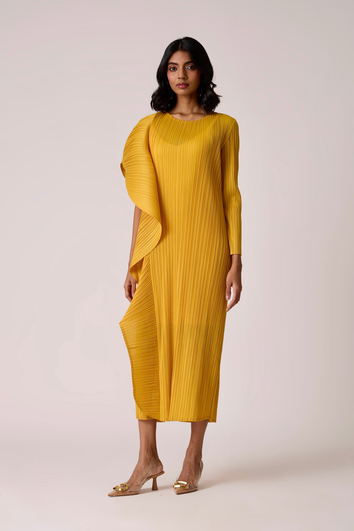 Serena Ruffle Dress - Dark Yellow