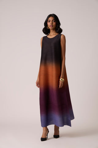 Lyria Ombre Dress - Rust & Purple