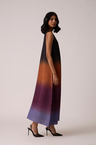 Lyria Ombre Dress - Rust & Purple