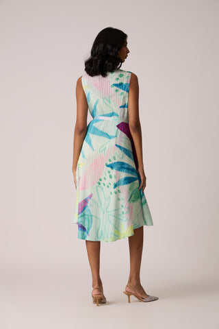 Aria Print Dress - Aqua