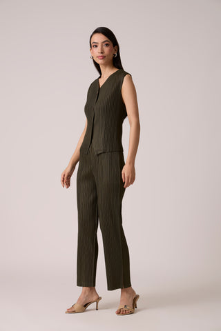 Aimee Vest Set - Army Green