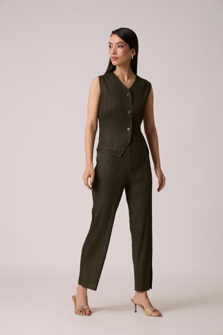 Aimee Vest Set - Army Green