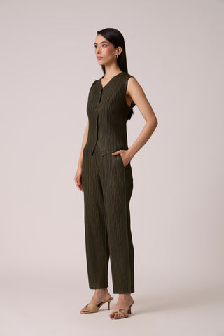 Aimee Vest Set - Army Green