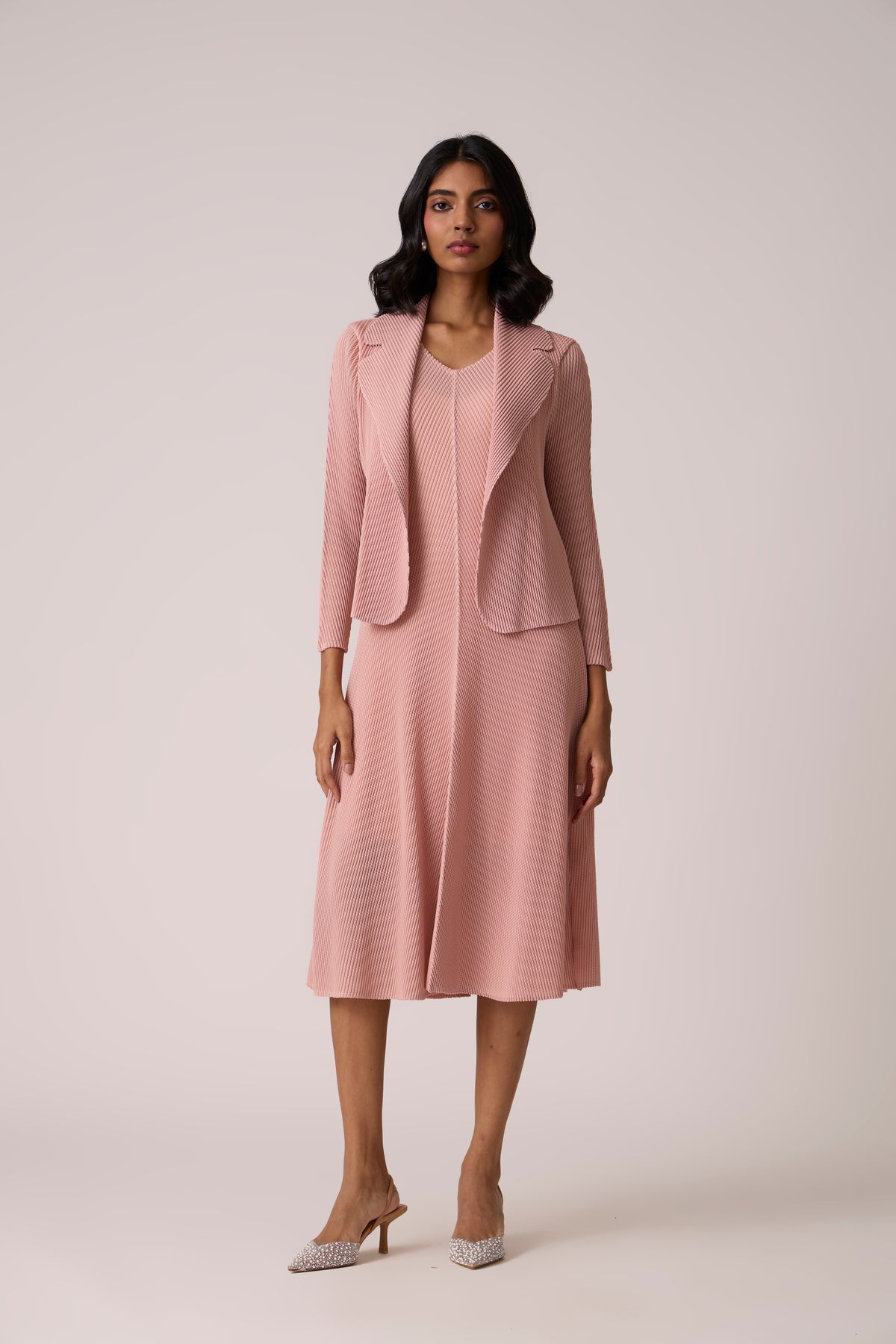 Eva Overlay Dress - Pale Pink