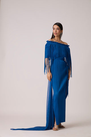 Leoni Maxi Dress - Azure Blue