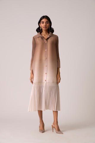 Betsy Shirt Dress - Ombre Mocha