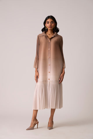 Betsy Shirt Dress - Ombre Mocha