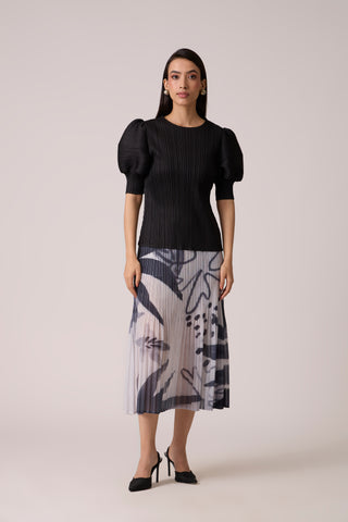 Livia Print Skirt - Monochrome