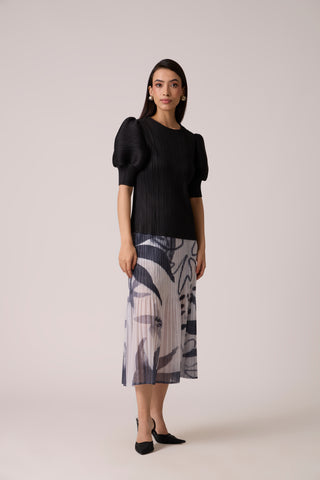 Livia Print Skirt - Monochrome