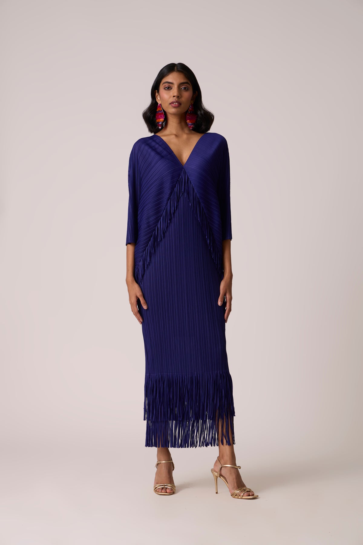 Blake Fringe Maxi Dress - Deep Blue