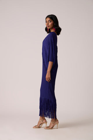 Blake Fringe Maxi Dress - Deep Blue