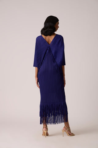 Blake Fringe Maxi Dress - Deep Blue