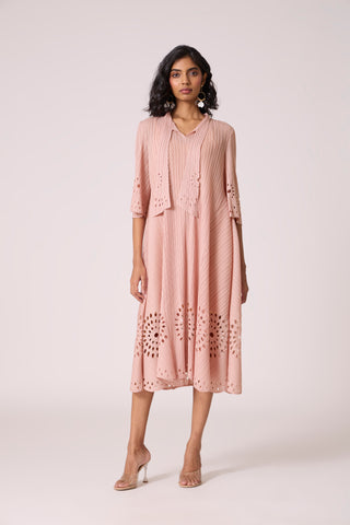 Leontine Cutwork Dress - Pale Pink