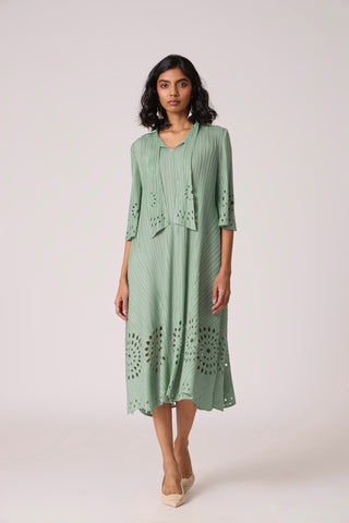 Leontine Cutwork Dress - Mint Green