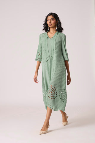 Leontine Cutwork Dress - Mint Green