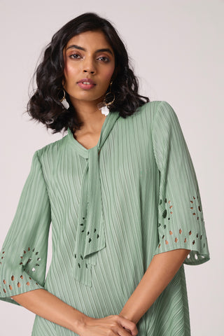 Leontine Cutwork Dress - Mint Green