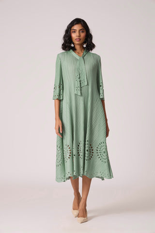 Leontine Cutwork Dress - Mint Green