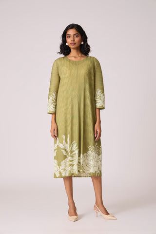 Michel Print Dress - Tea Green