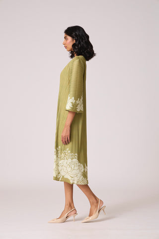 Michel Print Dress - Tea Green