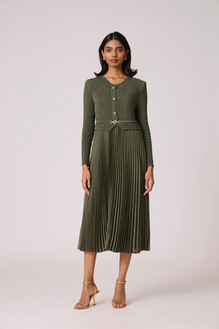 Laurel Crush Dress - Olive Green