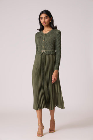 Laurel Crush Dress - Olive Green