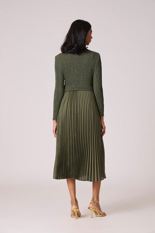 Laurel Crush Dress - Olive Green
