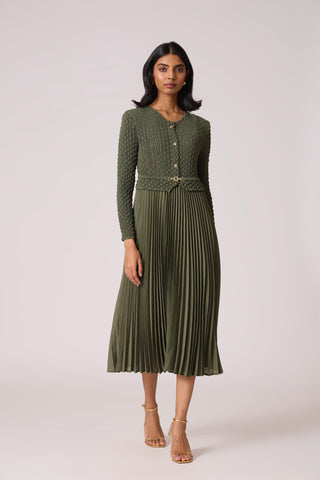Laurel Crush Dress - Olive Green