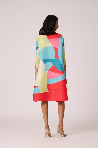 Rory Abstract Print Dress - Coral