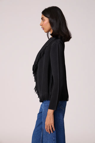 Emilia Fringe Overlay - Black