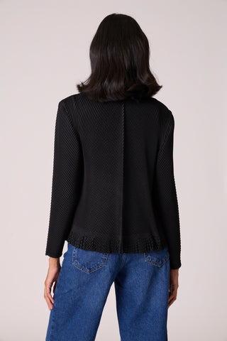 Emilia Fringe Overlay - Black