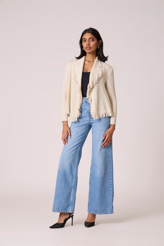 Emilia Fringe Overlay - Ivory
