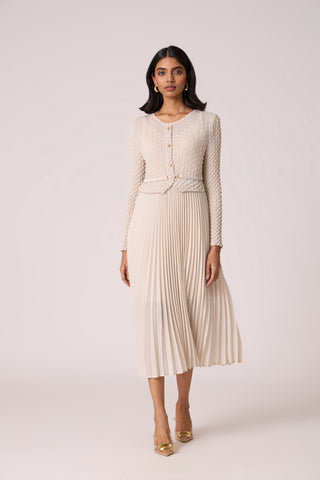 Laurel Crush Dress - Sand Beige