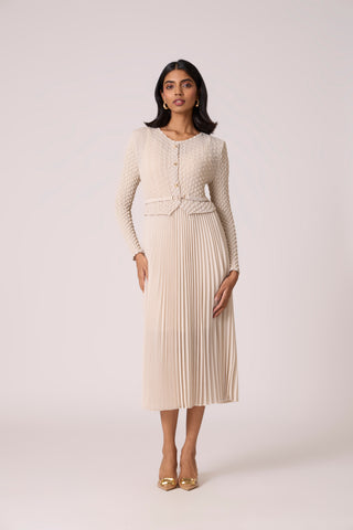 Laurel Crush Dress - Sand Beige