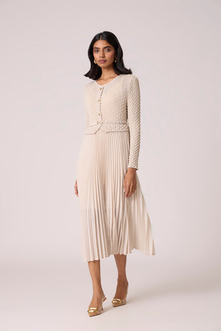 Laurel Crush Dress - Sand Beige