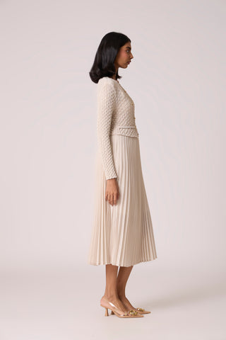 Laurel Crush Dress - Sand Beige