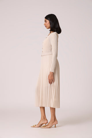 Laurel Crush Dress - Sand Beige