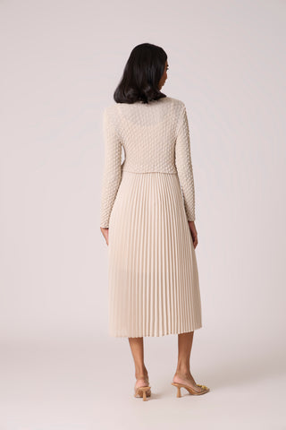 Laurel Crush Dress - Sand Beige