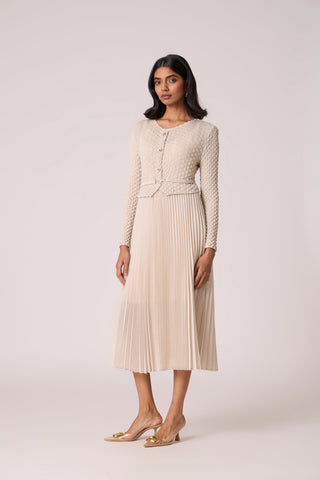 Laurel Crush Dress - Sand Beige