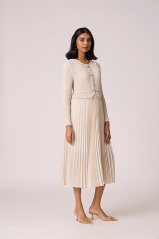 Laurel Crush Dress - Sand Beige