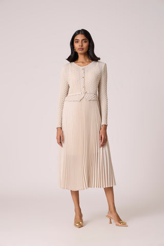 Laurel Crush Dress - Sand Beige