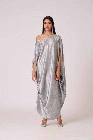 Ophelia Dress - Textured Metallic Silver