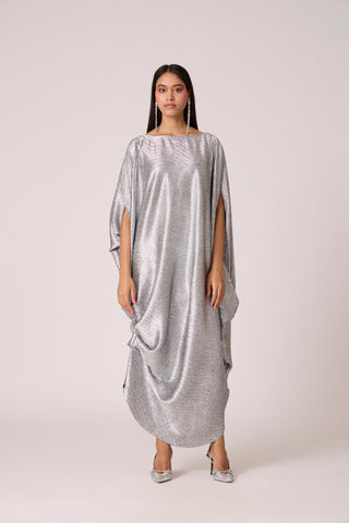 Ophelia Dress - Textured Metallic Silver