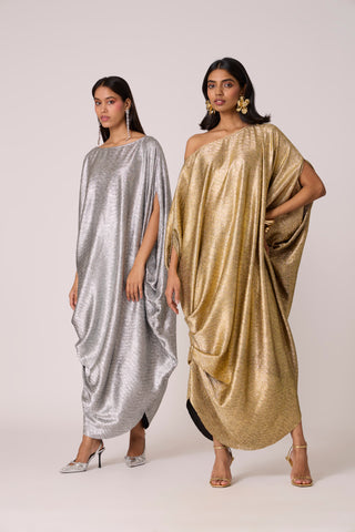 Ophelia Dress - Textured Metallic Silver