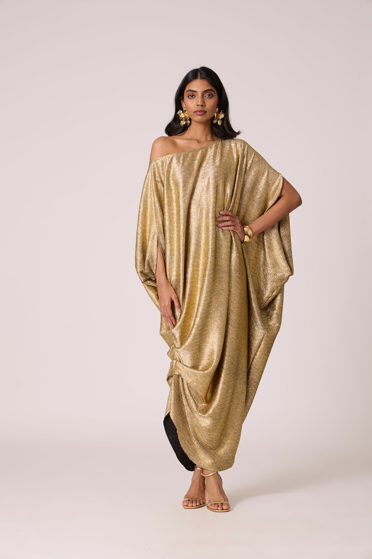 Ophelia Dress - Textured Metallic Gold