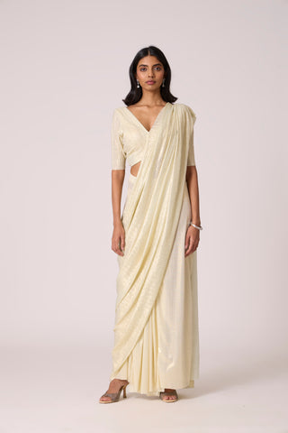 Ahilya Saree with blouse - Light gold