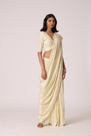 Ahilya Saree with blouse - Light gold